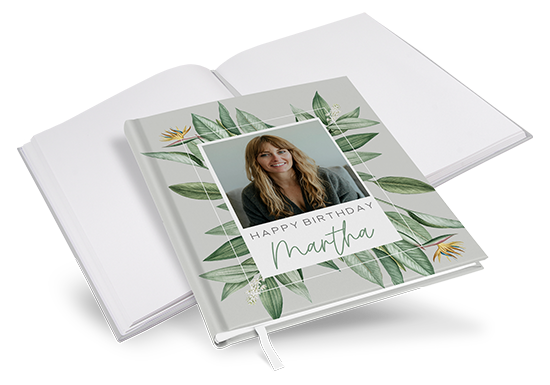 Gästebuch Geburtstag - Greenery "Green &amp; Simple" - GBG-25001-G-09