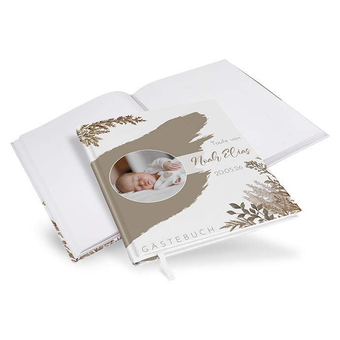 Gästebuch Taufe - Boho "Earthstroke" - GBT-25001-B-09