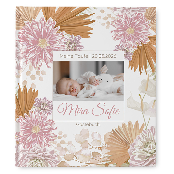 Gästebuch Taufe - Floral "Terracotta Blossom"
