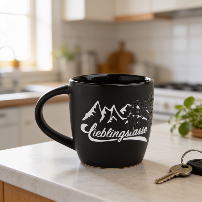 Tasse mit 3D-Relieflack